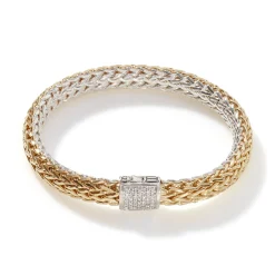Men John Hardy Chains^Icon Bracelet, Gold, Silver, Diamonds, 5Mm
