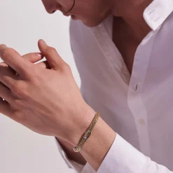 Men John Hardy Chains^Icon Bracelet, Gold, Sterling Silver, 5Mm