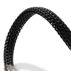 Men John Hardy Leather, Cord & Rubber^Icon Bracelet In Rubber, Silver, 10.5Mm