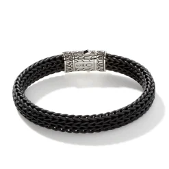 Men John Hardy Leather, Cord & Rubber^Icon Bracelet In Rubber, Silver, 10.5Mm