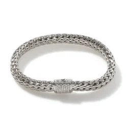 Women John Hardy Chains^Icon Bracelet, Silver, Diamonds, 7.5Mm