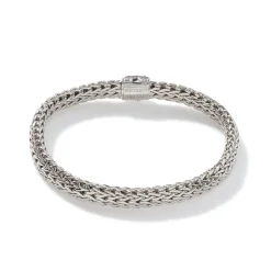 Women John Hardy Chains^Icon Bracelet, Sterling Silver, Pave, 6.5Mm