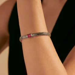 Men John Hardy Chains^Icon Bracelet, Sterling Silver, Pave, 6.5Mm