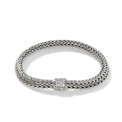 Men John Hardy Chains^Icon Bracelet, Sterling Silver, Pave, 6.5Mm
