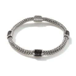 Women John Hardy Chains^Icon Bracelet, Sterling Silver, Pave, 5Mm