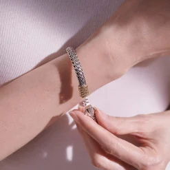 Women John Hardy Chains^Icon Bracelet, Sterling Silver, Gold, 6.5Mm