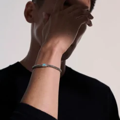 Men John Hardy Chains^Icon Bracelet, Sterling Silver, Turquoise, 5Mm