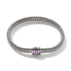 Women John Hardy Chains^Icon Bracelet, Sterling Silver, Pave, 5Mm