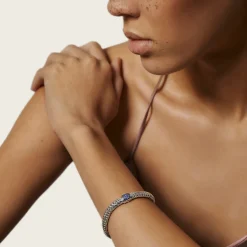 Women John Hardy Chains^Icon Bracelet, Sterling Silver, Pave, 6.5Mm