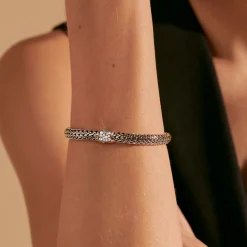 Men John Hardy Chains^Icon Bracelet, Sterling Silver, Pave, 6.5Mm