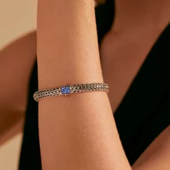 Men John Hardy Chains^Icon Bracelet, Sterling Silver, Pave, 6.5Mm