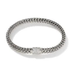 Men John Hardy Chains^Icon Bracelet, Sterling Silver, Pave, 6.5Mm