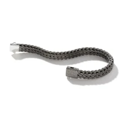 Men John Hardy Chains^Icon Flat Bracelet, Dark Silver, 11Mm