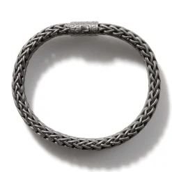 Men John Hardy Chains^Icon Flat Bracelet, Dark Silver, 11Mm