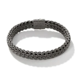 Men John Hardy Chains^Icon Flat Bracelet, Dark Silver, 11Mm