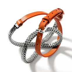 Women John Hardy Chains^Icon Wrap, Sterling Silver, Leather