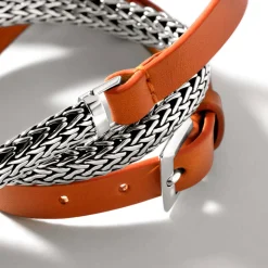 Women John Hardy Chains^Icon Wrap, Sterling Silver, Leather