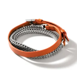 Women John Hardy Chains^Icon Wrap, Sterling Silver, Leather