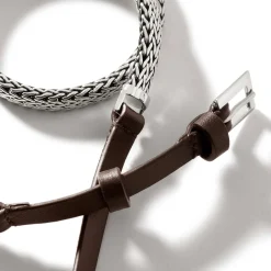 Women John Hardy Chains^Icon Wrap, Sterling Silver, Leather