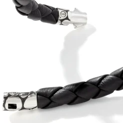 Men John Hardy Leather, Cord & Rubber^Kali Station Bracelet, Silver, Leather