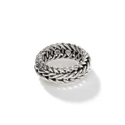 Women John Hardy Soft^Kami Chain Band Ring, Sterling Silver, Wide