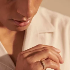 Women John Hardy Soft^Kami Chain Band Ring, Sterling Silver, Slim