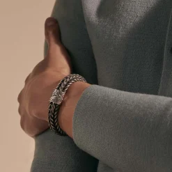 Men John Hardy Chains^Kami Chain Bracelet, Dark Silver, 15Mm