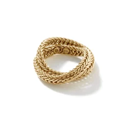 Women John Hardy Soft^Kami Chain Crossover Ring, Gold, 4.5Mm