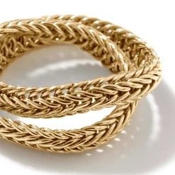 Women John Hardy Soft^Kami Chain Crossover Ring, Gold, 4.5Mm