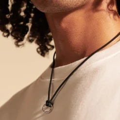 Men John Hardy Tags & Pendants^Keyring Necklace, Leather, Sterling Silver