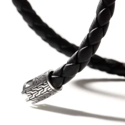 Men John Hardy Leather, Cord & Rubber^Leather Bracelet, Sterling Silver