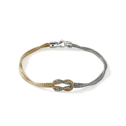 Men John Hardy Chains^Love Knot Bracelet, Gold, Silver, 1.8Mm