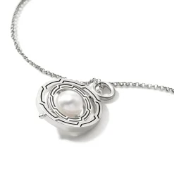 Women John Hardy Pendants^Moon Door Necklace, Silver, Leather, Pearl