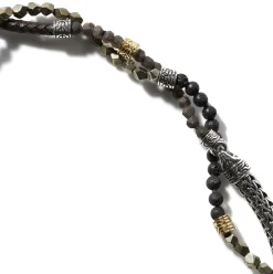 Men John Hardy Beads^Multi Wrap, Gold, Silver, Gemstone, Leather