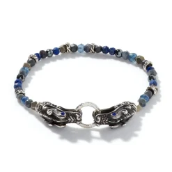 Men John Hardy Beads^Naga Beaded Bracelet, Silver, Gemstones
