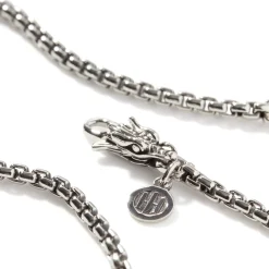 Men John Hardy Chains^Naga Box Chain Necklace, Silver, 2.7Mm