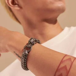 Men John Hardy Chains^Naga Bracelet, Dark Silver, 15Mm