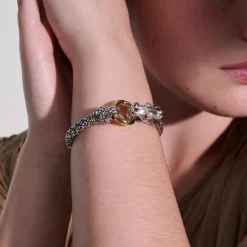 Women John Hardy Chains^Naga Bracelet, Gold, Sterling Silver, 6Mm