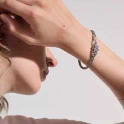 Men John Hardy Chains^Naga Bracelet, Sterling Silver, Pave, 5Mm