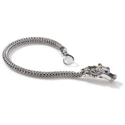 Men John Hardy Chains^Naga Bracelet, Sterling Silver, Pave, 5Mm