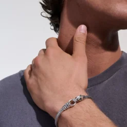 Men John Hardy Chains^Naga Bracelet, Sterling Silver, Gold, 5Mm
