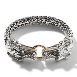Men John Hardy Chains^Naga Bracelet, Sterling Silver, Gold, 10.5Mm