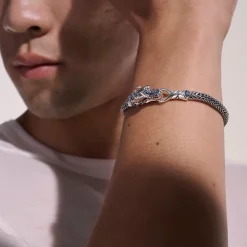 Men John Hardy Chains^Naga Bracelet, Sterling Silver, Pave, 5Mm