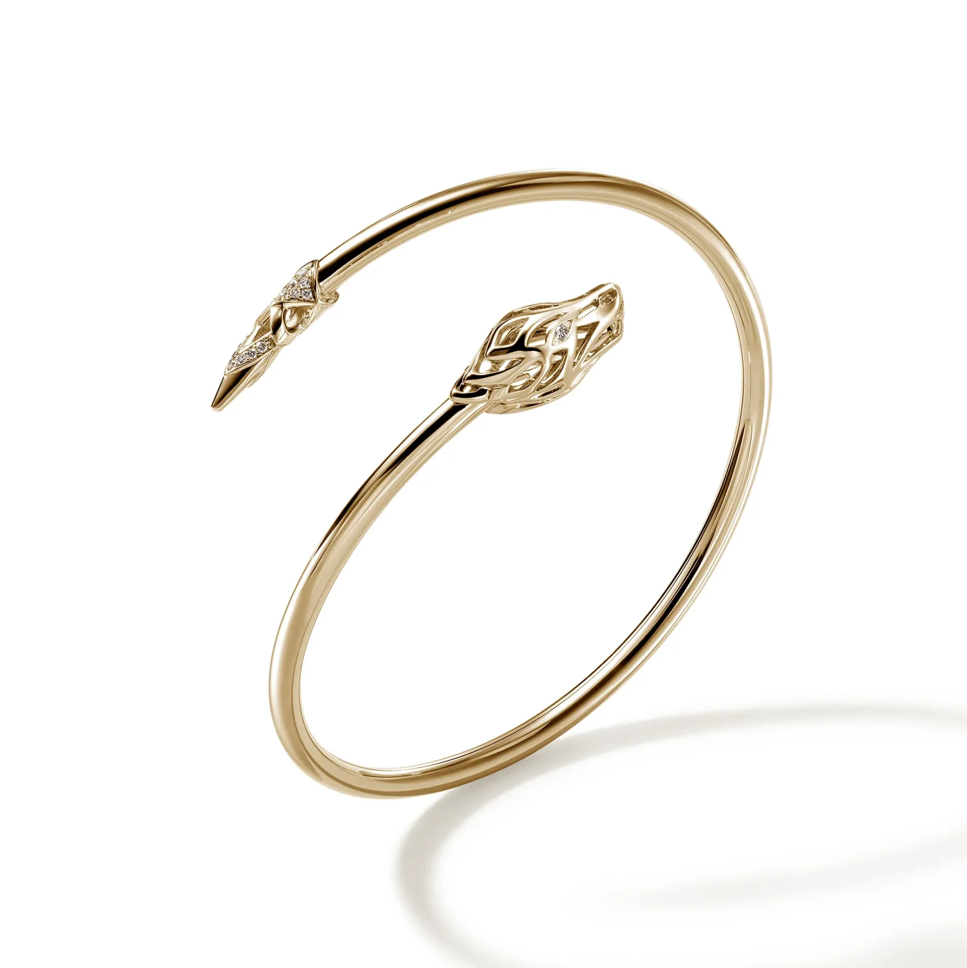 Women John Hardy Bangles & Cuffs^Naga Cuff, Gold, Diamonds, Slim