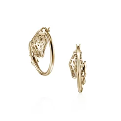 Women John Hardy Hoops^Naga Hoop Earring, Gold, Diamonds