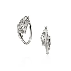 Women John Hardy Hoops^Naga Hoop Earring, Gold, Diamonds