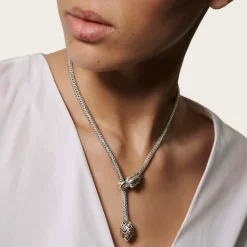 Women John Hardy Statement^Naga Lariat, Sterling Silver, Gold, 5Mm