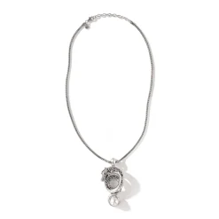 Women John Hardy Pendants^Naga Necklace, Silver, Diamonds, Pearl