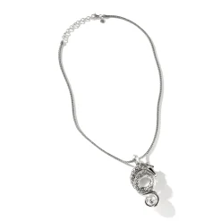 Women John Hardy Pendants^Naga Necklace, Silver, Diamonds, Pearl