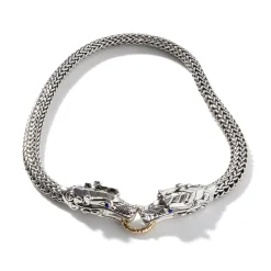 Women John Hardy Statement^Naga Necklace, Sterling Silver, Gold, 10.5Mm